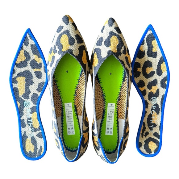 Rothys The Point Women's Size 10 US Big Cat Print Pointed Toe Slip On Flat Shoes - Picture 3 of 13